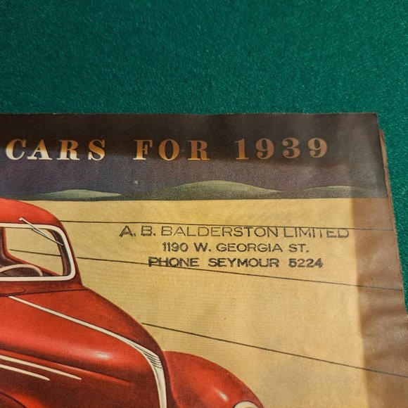 Vintage New Ford V8 Cars For 1939, dealer brochure. - Picture 2 of 4